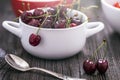 Delicious strawberry and cherries dessert Royalty Free Stock Photo