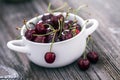 Delicious strawberry and cherries dessert Royalty Free Stock Photo