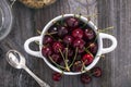 Delicious strawberry and cherries dessert Royalty Free Stock Photo