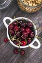 Delicious strawberry and cherries dessert Royalty Free Stock Photo