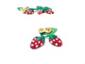 Delicious strawberry clay, branch fruit plasticine, cute shape dough Royalty Free Stock Photo