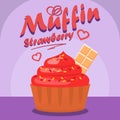 Delicious Strawberry Cupcake Social media Banner