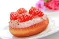 Delicious strawberry donut