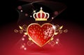 Delicious strawberry heart with crown