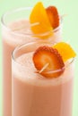 Delicious strawberry orange banana milkshake Royalty Free Stock Photo