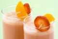 Delicious strawberry orange banana milkshake Royalty Free Stock Photo