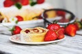 Delicious Strawberry Shortcake Sponge or Roulade Cake Roll Royalty Free Stock Photo