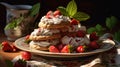 Delicious Strawberry Whipped Cream Cookies On A White Plate