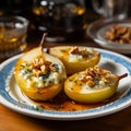 Delicious stuffed baked pears Royalty Free Stock Photo