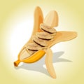 Delicious stuffed bananas. Vector art design.