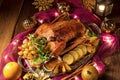 A delicious stuffed goose and bohemian dumplings