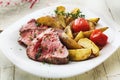 Delicious succulent rare beef steak Royalty Free Stock Photo