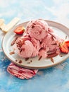 Delicious sundae with strawberry ice cream Royalty Free Stock Photo