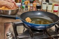 Delicious Swan Cutlets Being Fried in Home Kitchen Frying Pan