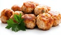 Delicious Swedish Meatballs Topped With Fresh Parsley Leaves