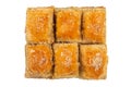 Delicious sweet baklava isolated on white background