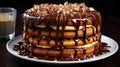 Delicious sweet chocolate sponge cake dessert