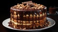 Delicious sweet chocolate sponge cake dessert