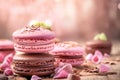 Delicious sweet colored macarons made with traditional French ingredients