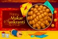 Delicious sweet and colorful kite for Indian festival, Makar Sankranti