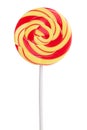 Delicious, sweet red and yellow lollipop