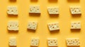 Delicious Swiss Cheese Horizontal Seamless Background.