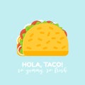 Delicious Mexican Taco Food Icon or Logo