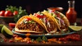 Delicious taco starts with a fresh, warm tortilla with a generous portion of meat