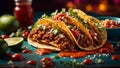 Delicious taco starts with a fresh, warm tortilla with a generous portion of meat