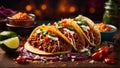 Delicious taco starts with a fresh, warm tortilla with a generous portion of meat