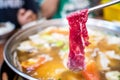 Delicious taiwanese cuisine: beef hot pot, a famous snack cooked Royalty Free Stock Photo