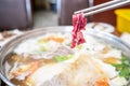 Delicious taiwanese cuisine: beef hot pot, a famous snack cooked Royalty Free Stock Photo