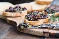 Delicious Tapenade on Toasted Bread Royalty Free Stock Photo