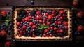Delicious tart with berries.