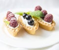 Delicious tartlets with fresh fruits