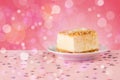 Delicious tasty homemade cakes with bokeh light background Royalty Free Stock Photo