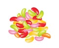 Tasty colorful jellybeans on white background Royalty Free Stock Photo