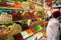 Delicious tasty turkish delight sweets and dried fruits at Grand bazaar, Istanbul, Turkey Royalty Free Stock Photo