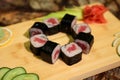 Delicious Tekka maki sushi rolls Royalty Free Stock Photo