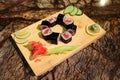 Delicious Tekka maki sushi rolls Royalty Free Stock Photo