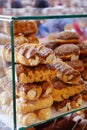 A Delicious and Tempting Assortment of Pastries Presented in a Bakery Display Case Royalty Free Stock Photo