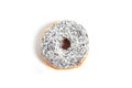 Delicious tempting donut with toppings unhealthy nutrition sugar sweet addiction concept