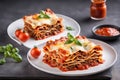 A delicious and tempting Italian Bolognese Thousand Flute