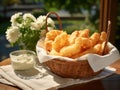 Delicious Tempura Shrimp and Cream Cheese Food Combination Horizontal Illustration.