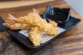 Delicious tempura. Tempura Shrimps. Japanese Cuisine Royalty Free Stock Photo