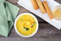 Delicious thai curry coconut chiken soup bowl Royalty Free Stock Photo