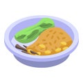 Delicious thai food icon, isometric style