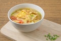 Delicious Thai Omelet Soup with Tomatoes, Onion and Scallion