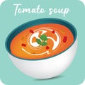 Delicious thick tomato soup bowl Royalty Free Stock Photo