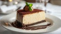 Delicious Tiramisu Cheesecake Slice Dessert Royalty Free Stock Photo